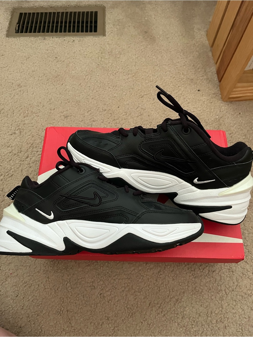 Nike Black and White M2k Tekno Chunky Retro Running Sneakers